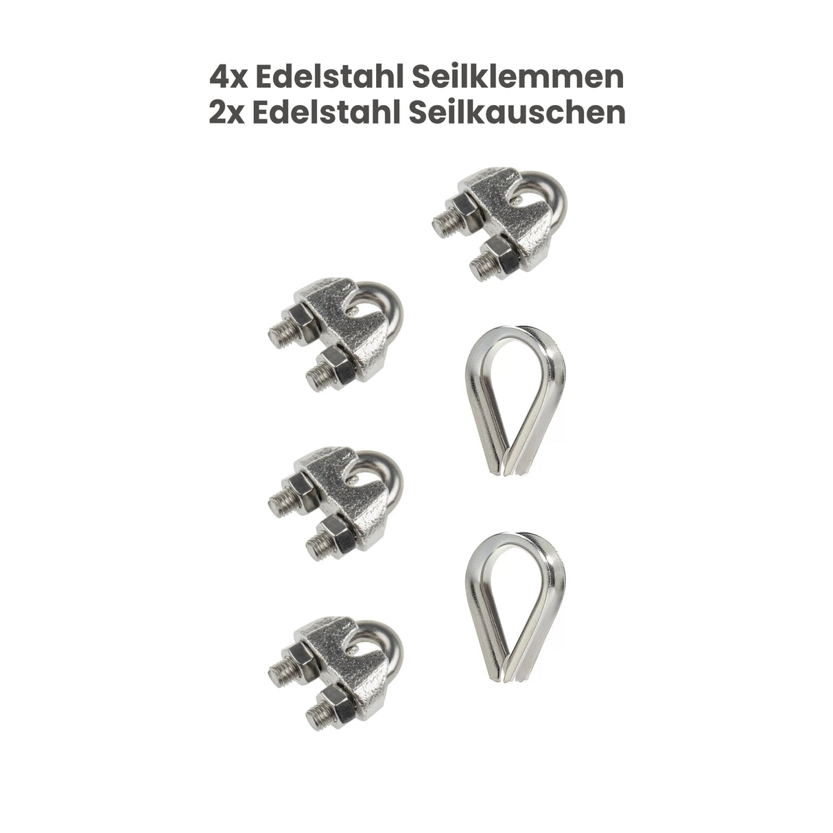 Edelstahl Seilklemmenset für Tiefbrunnenpumpen, 4mm - Pumpenland