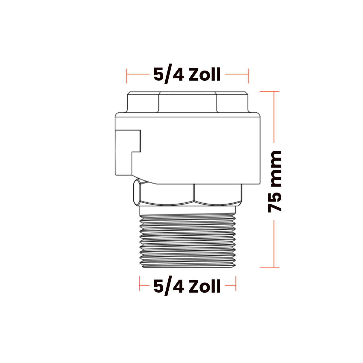Kunststoff Verschraubung 5/4 Zoll gerade - Pumpenland