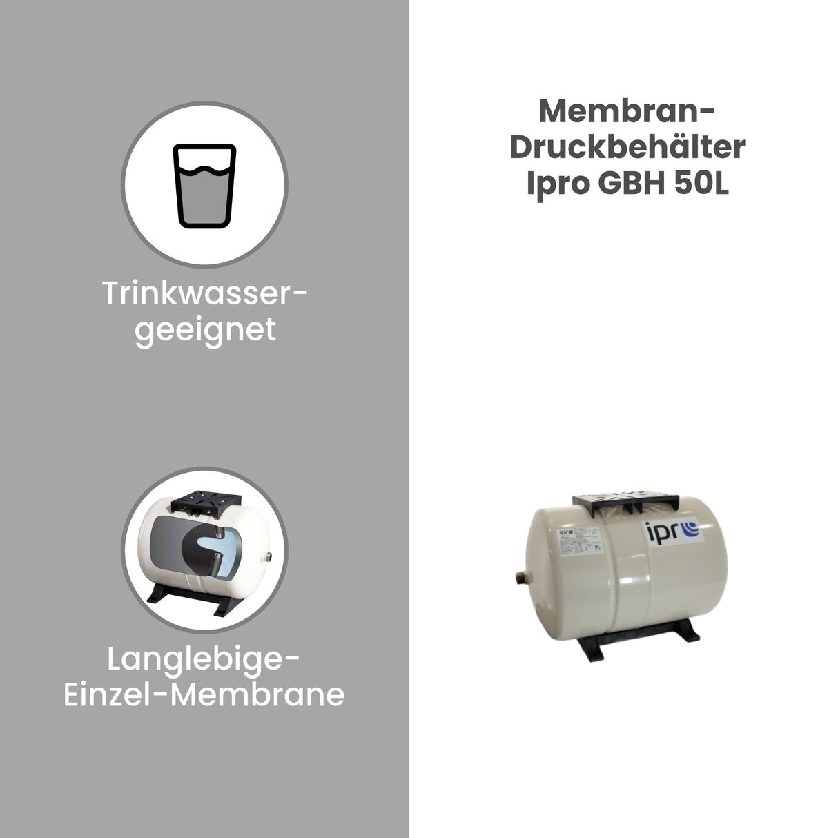Membrandruckbehälter Ipro GBH 50L - Pumpenland