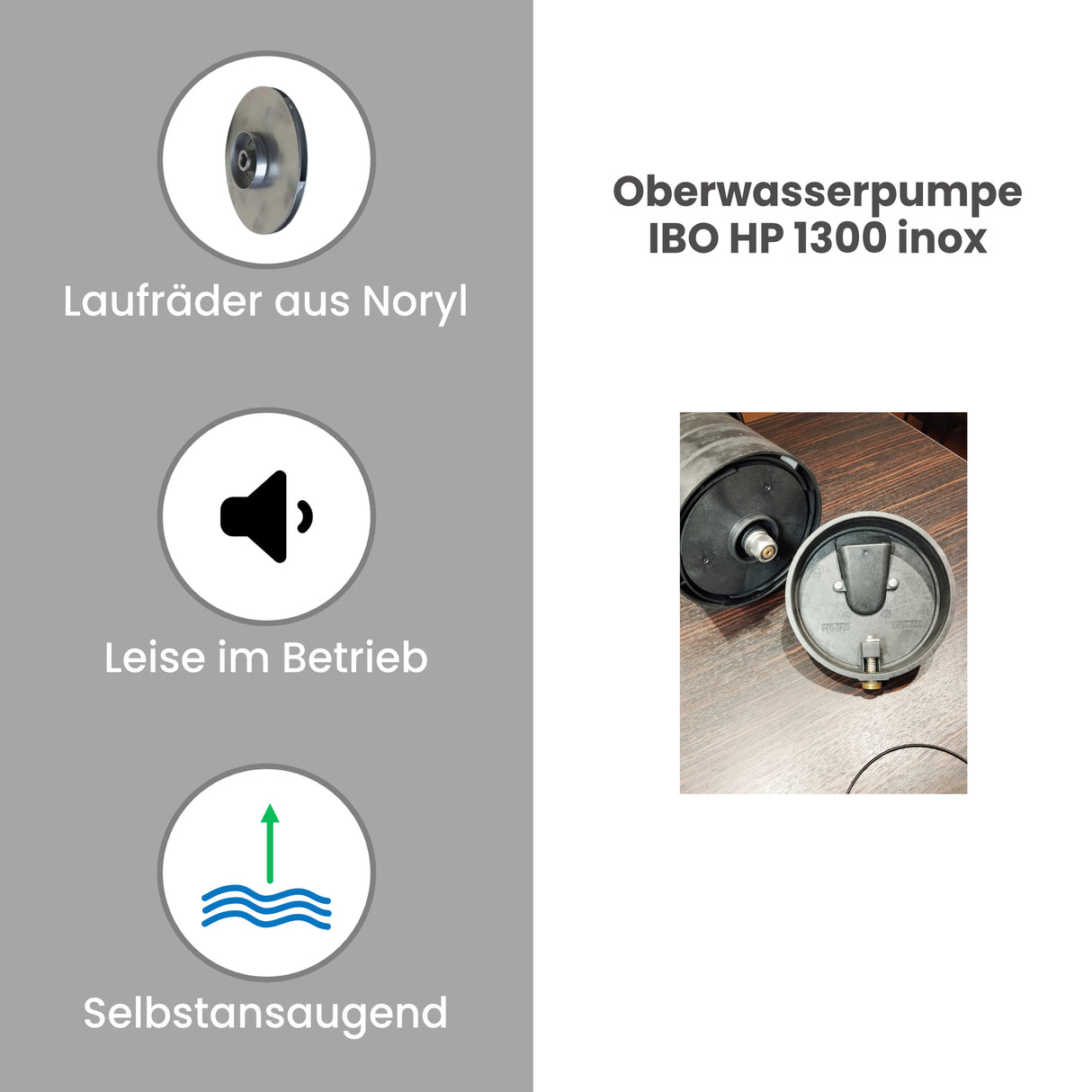 Oberwasserpumpe IBO HP 1300 inox - Pumpenland