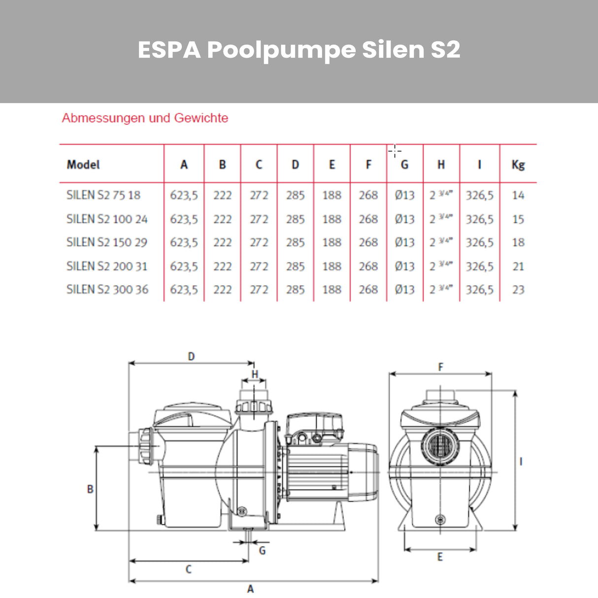 Poolpumpe ESPA Silen S2 - Pumpenland