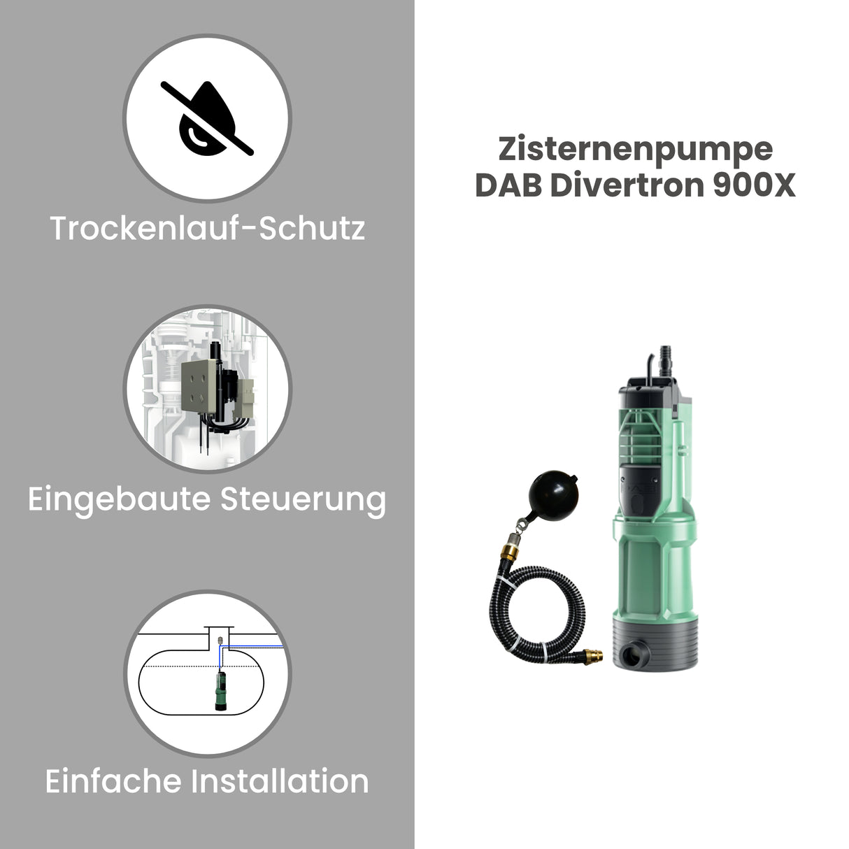 Zisternenpumpe DAB Divertron 900X mit schwimmender Entnahme - Pumpenland