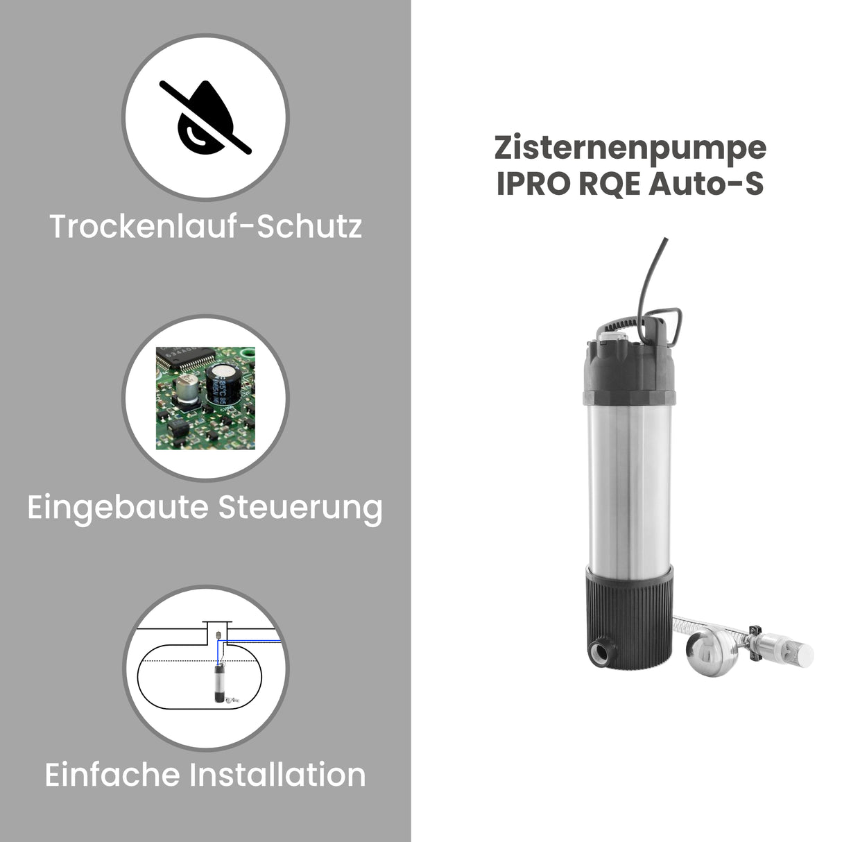 Zisternenpumpe IPRO RQE Auto-S mit schwimmender Entnahme - Pumpenland