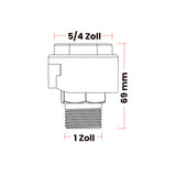 Kunststoff Verschraubung 1 Zoll 5/4 Zoll