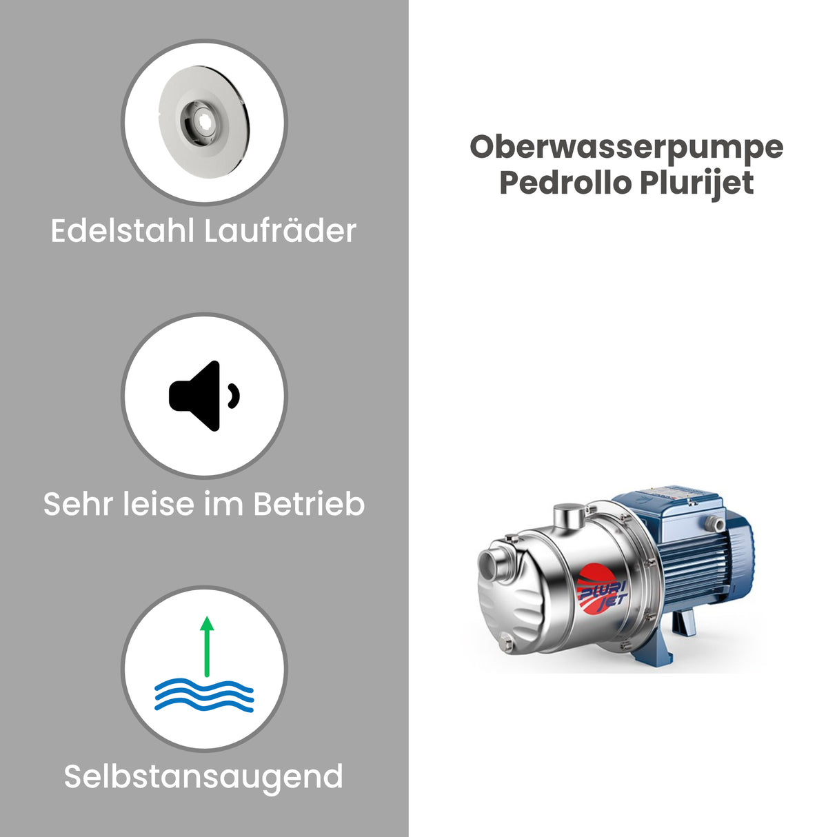 Oberwasserpumpe Pedrollo Plurijet