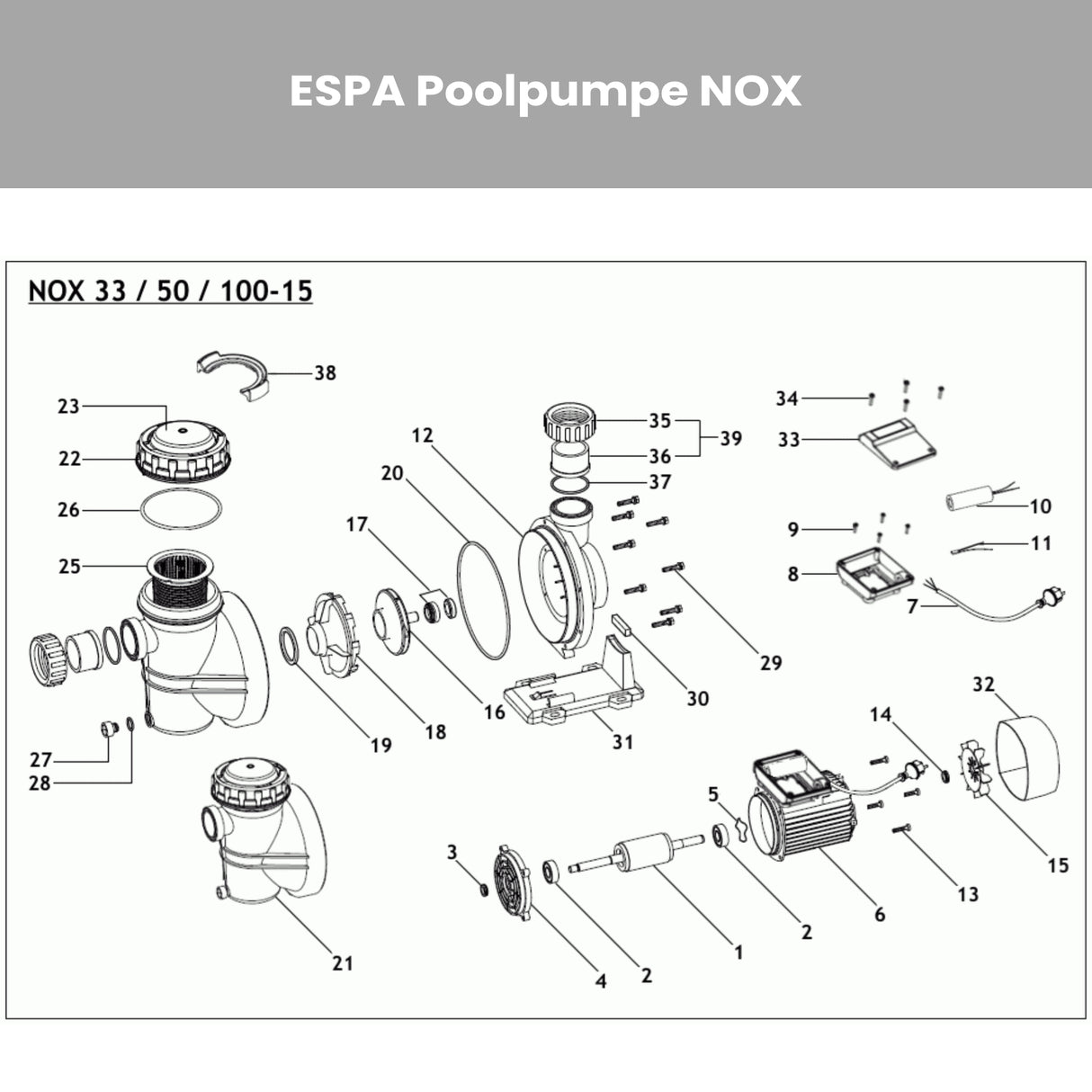 Poolpumpe ESPA NOX 33-50-100