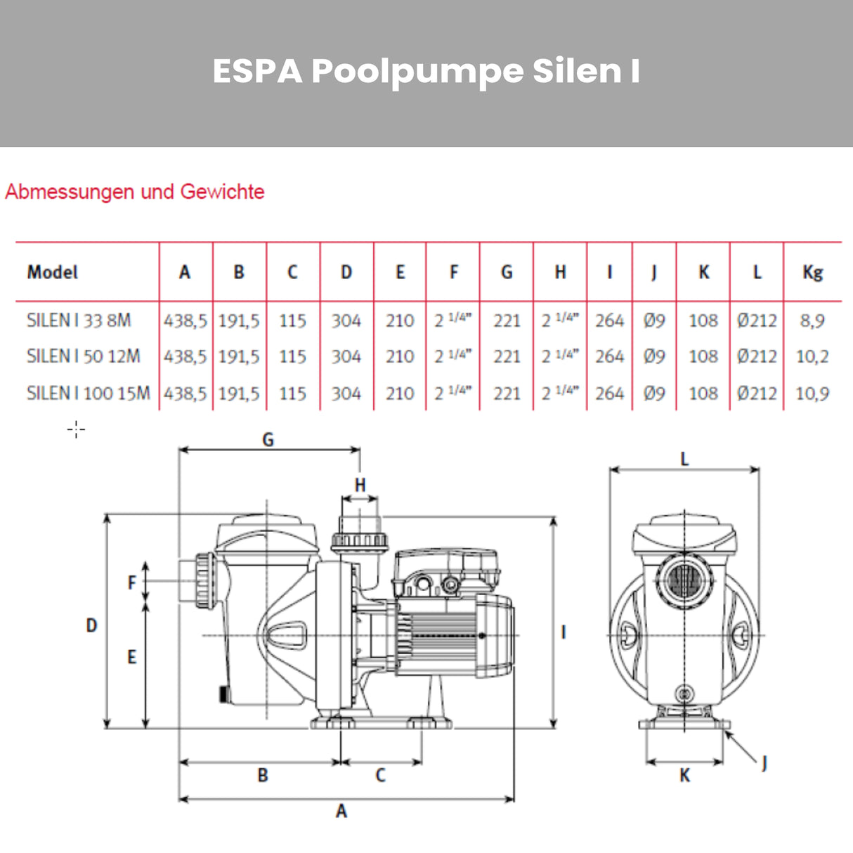 Poolpumpe ESPA Silen I